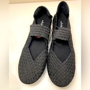 NWT White Mountain Black Woven Style Mary Jane